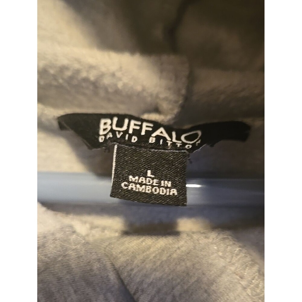 Buffalo David Bitton Light Heather Gray Hoodie Large As Is - Picture 5 of 12